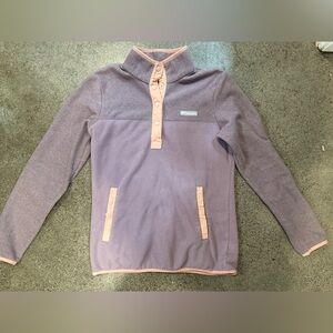 Columbia Purple and Pink Fleece Sweatshirt with Mock Neck Juniors/ Petite Small